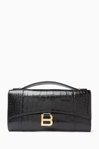 حقيبة بوشيت اورجلاس بيد علوية جلد بنقشة جلد التمساح