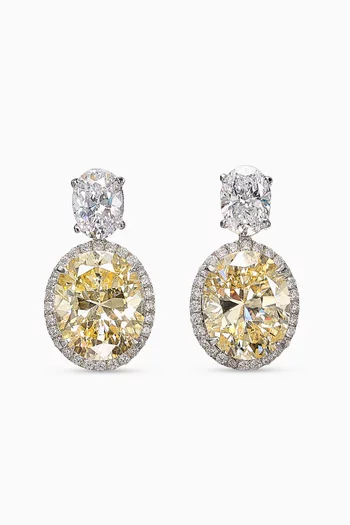 Canary Celestial Halo Earrings in 18kt White Gold Vermeil