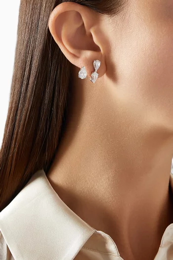 أقراط هاجي نوفا مرصعة بماسات متدلية مطلية ذهب أبيض عيار 18