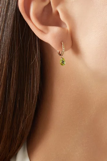 Chakra Diamond Pavé & Peridot Single Hoop Earring in 18kt Gold