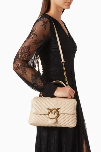 Love Lady Puff Top-handle Bag in Leather