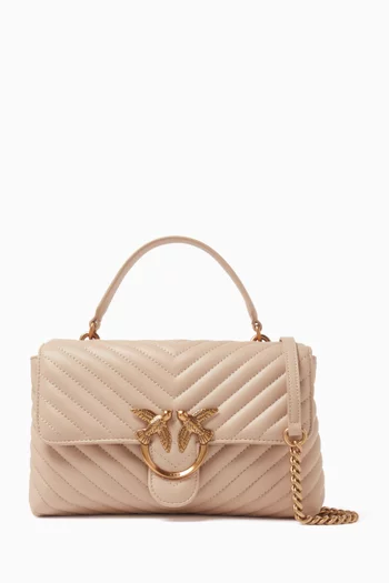 Love Lady Puff Top-handle Bag in Leather