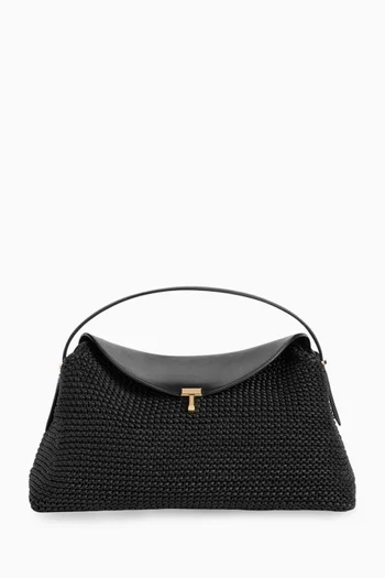 T-lock Woven Top-handle Bag in Leather