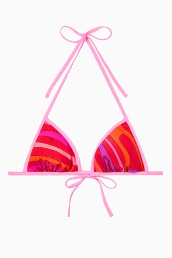 Marmo-print Bikini Top