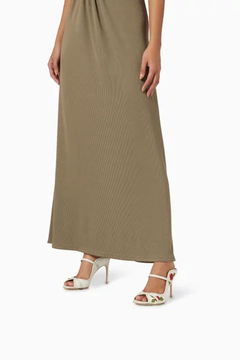 Noah 90 Floral Mules in Raffia & Leather