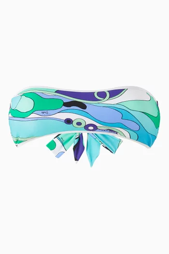 Orchidee-print Bandeau Bikini Top