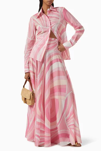 Iride-print Shirt in Cotton-muslin
