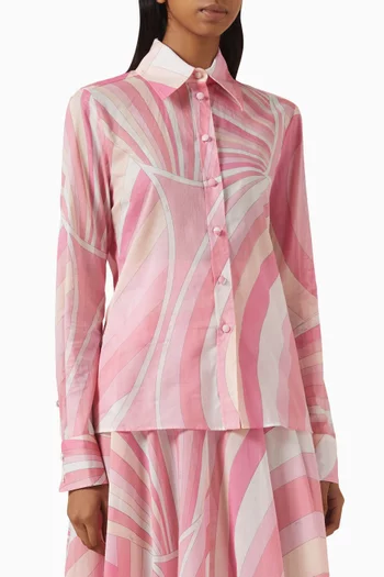 Iride-print Shirt in Cotton-muslin