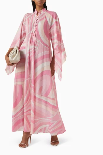 Iride-print Kaftan in Cotton-muslin