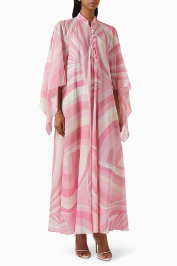 Iride-print Kaftan in Cotton-muslin