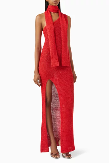 Sofia Scarf Split Dress