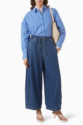 Barrel-leg Jeans in Cotton-blend Denim
