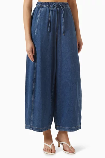 Barrel-leg Jeans in Cotton-blend Denim