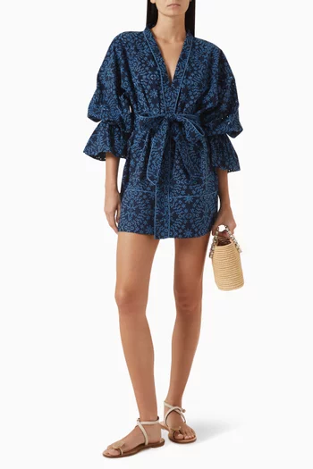 Venice Ruffle-sleeved Kaftan in Cotton