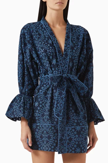 Venice Ruffle-sleeved Kaftan in Cotton