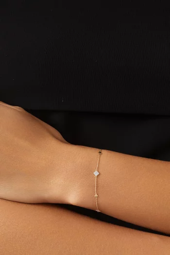 Tilted Squares Diamond Chain Bracelet in 18kt Gold
