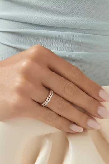 خاتم مرصع بالماس ذهب وردي عيار 18