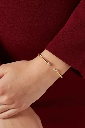 Cablespira® Pavé Diamond Flex Bracelet in 18kt Gold