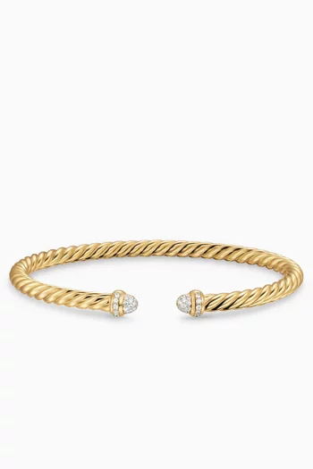 Cablespira® Pavé Diamond Flex Bracelet in 18kt Gold