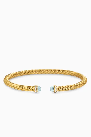 Cablespira® Peridot & Diamond Flex Bracelet in 18kt Gold