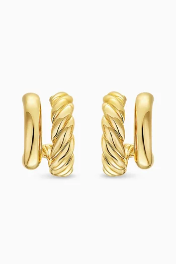 DY Mercer® Double Hoop Huggie Earrings in 18kt Yellow Gold