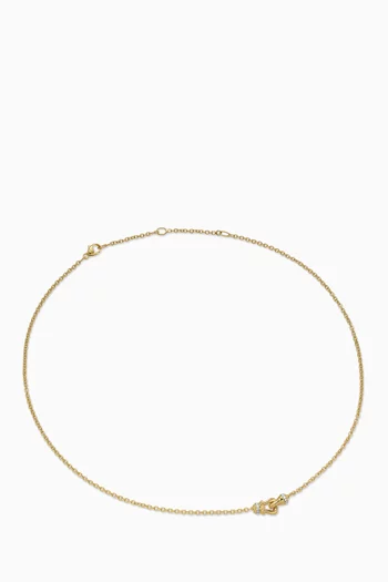 Petite Buckle Diamond Necklace in 18kt Yellow Gold