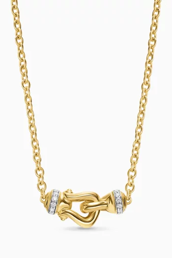 Petite Buckle Diamond Necklace in 18kt Yellow Gold