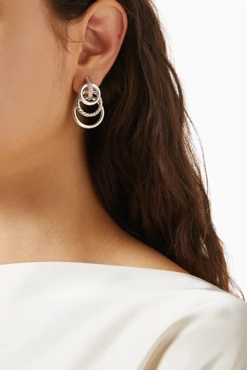DY Mercer® Triple Ring Drop Earrings in Sterling Silver