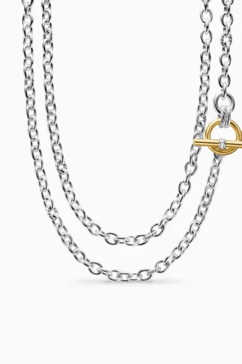 DY Mercer™ Double Row Toggle Chain Necklace in Sterling Silver & Gold