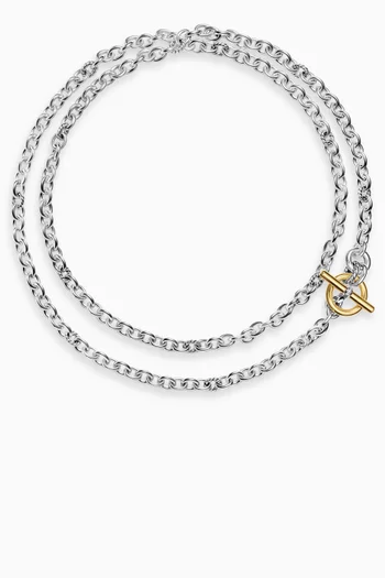 DY Mercer™ Double Row Toggle Chain Necklace in Sterling Silver & Gold