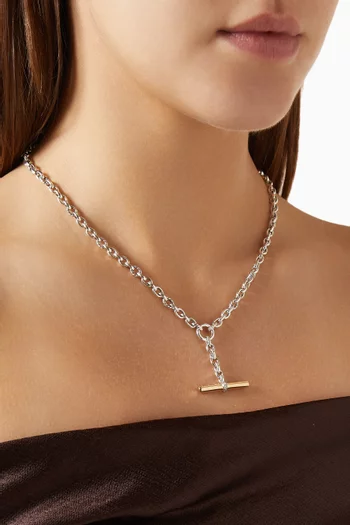 DY Mercer® Petite Toggle Chain Necklace in Sterling Silver & 18kt Gold