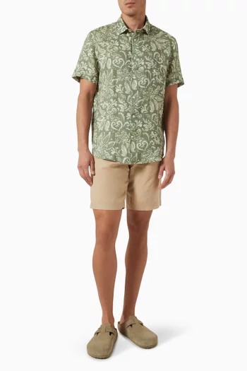 Luca Printed Shirt in Linen