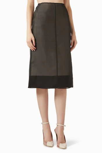 Lucienne Midi Skirt in Silk