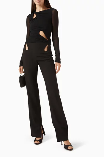 The Kallie Cut-out Top in Mesh