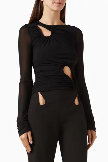 The Kallie Cut-out Top in Mesh