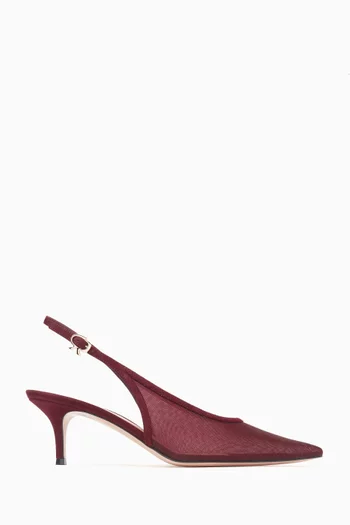 Ascent 55 Slingback Pumps in Organza Mesh & Suede