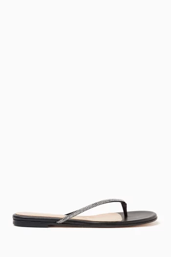 India Crystal-embellished Flats in Nappa Leather