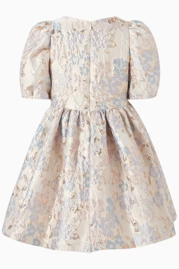 Floral Dress in Jacquard Fabric