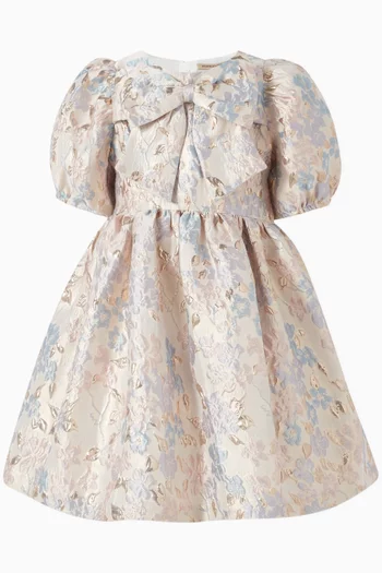Floral Dress in Jacquard Fabric