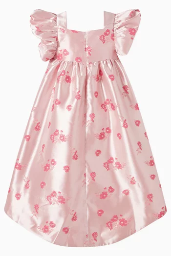 High Low Dress in Shrub Rose Jacquard
