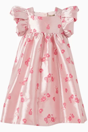 High Low Dress in Shrub Rose Jacquard