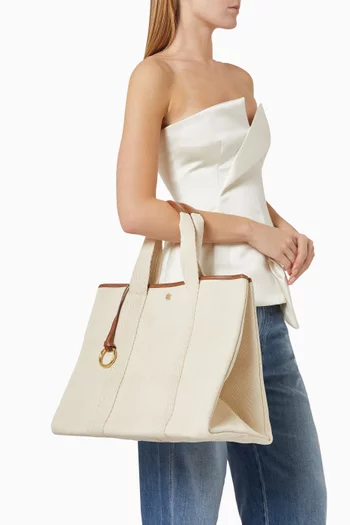 Large Traversée Tote Bag in Verneuil Canvas
