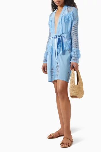 Kenga Mini Kaftan in Mesh-knit