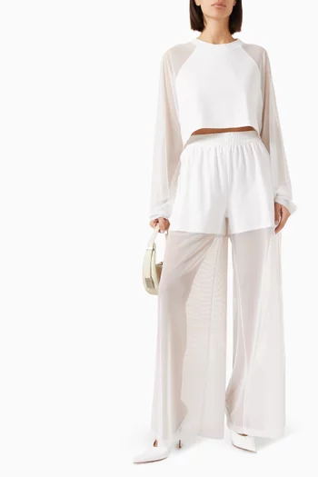 Oversized Cropped Top in Mesh