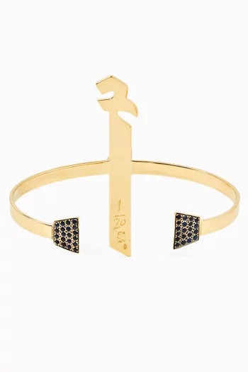 "Alef" Diamond & Sapphire Cuff in 18kt Gold