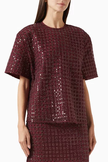 Oversized Bead-embellished Top