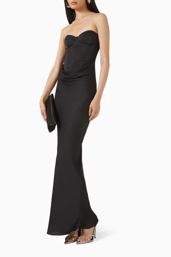 Corset Maxi Dress in Satin