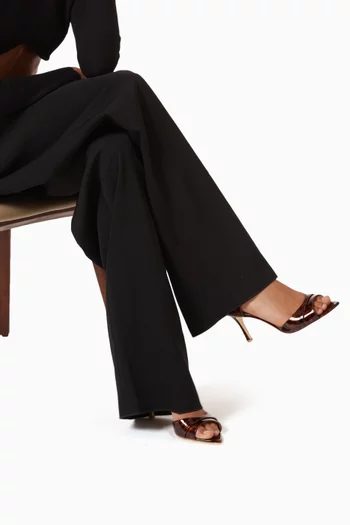 Una 80 Leopard-print Mule Sandals in Patent Leather