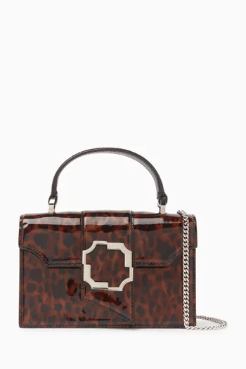 Mini Audrey Leopard-print Handbag in Patent Leather