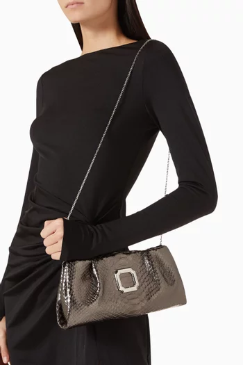Vittoria Clutch Bag in Python-printed Leather